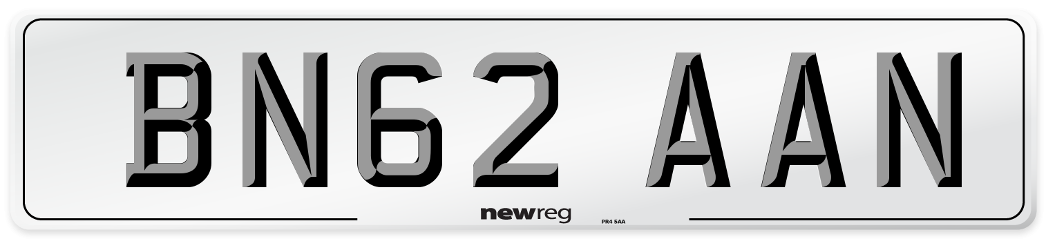 BN62 AAN Number Plate from New Reg
